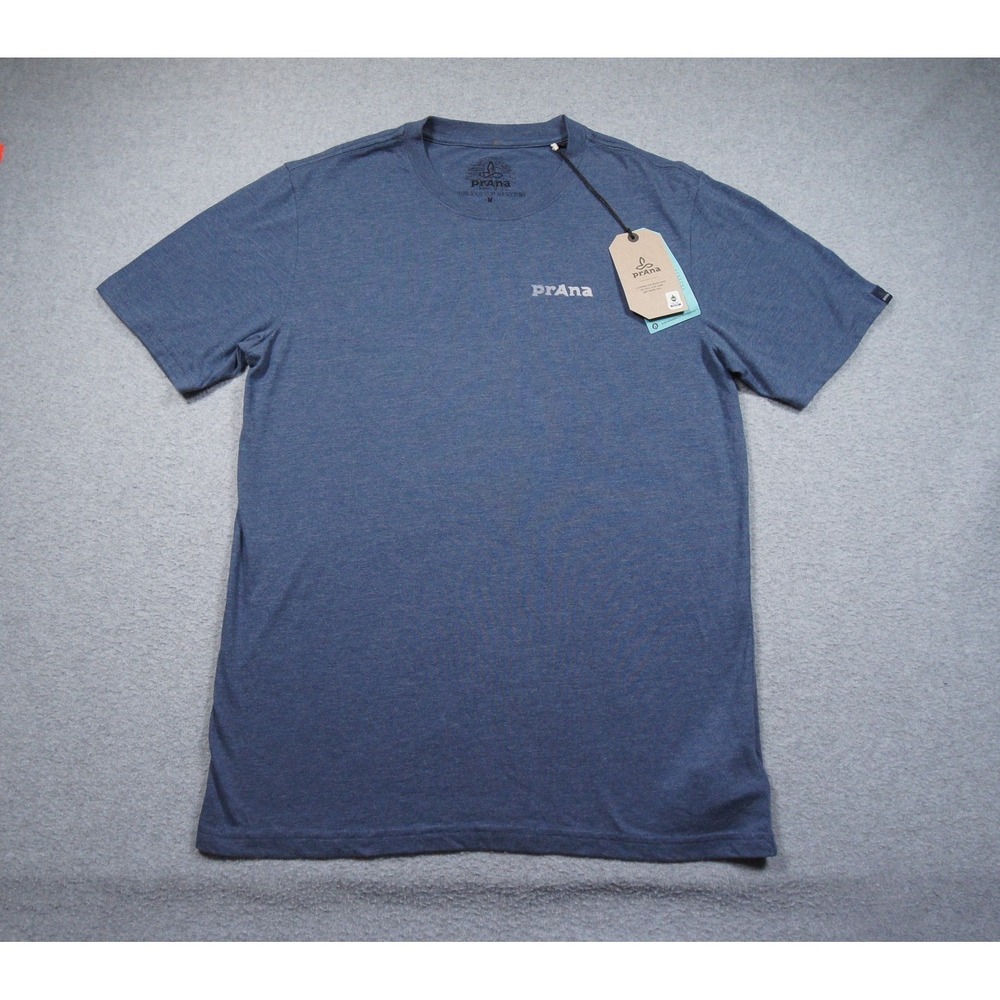 Prana Shirt Mens Medium Blue Graphic Tee Short Sleeve Crewneck Outdoors NEW - Picture 3 of 11